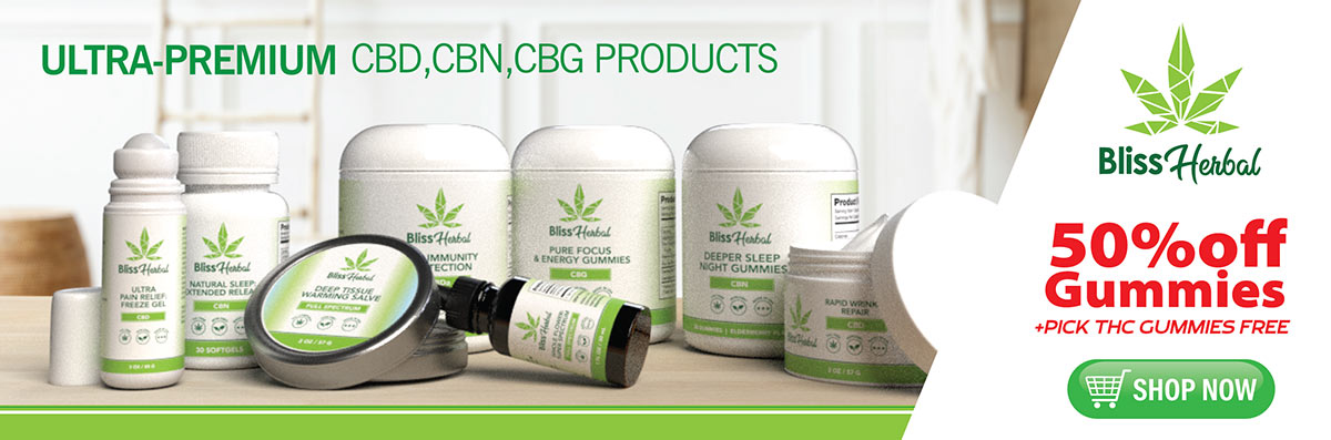 CBN, CBG, CBD BlissHerbal Products Banner